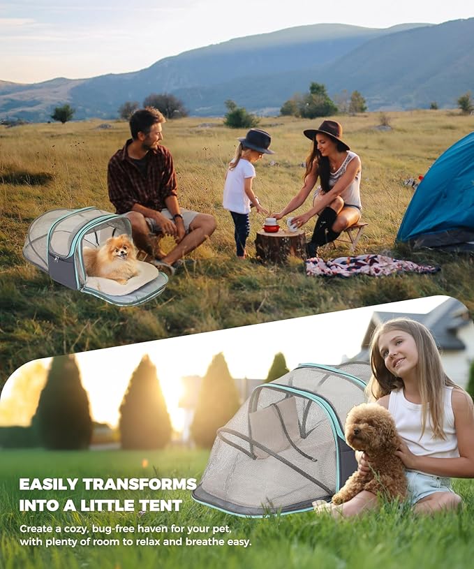 Expandable Pet Carrier Backpack, Cat Carrier Backpacks with Breathable Mesh for Cats Small Dogs Puppies Up to 25 Lbs Airline Approved Waterproof Travel Carrier with Safety Buckle for Hiking & Flights-PawvioPets