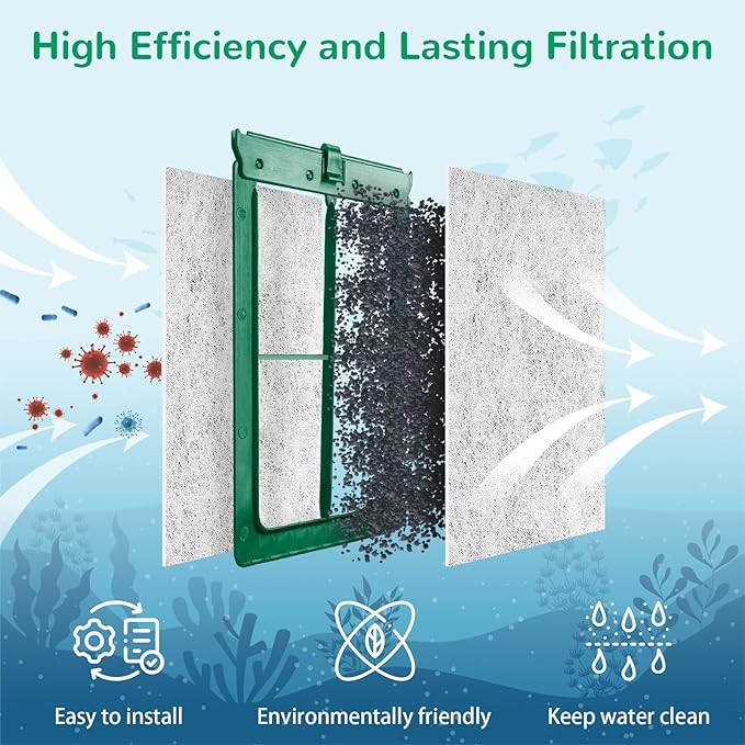 Aquarium Filter Cartridge for Whisper Bio Bag Power Filters, 9 Pack Assembled Medium Filter Cartridges for Repto Filter-PawvioPets