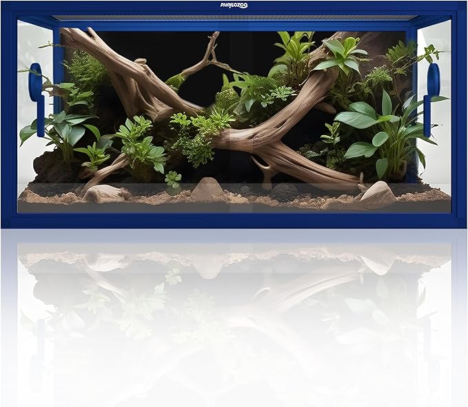 50 Gallon Bearded Dragon Tank, Reptile Enclosure for Easy Maintenance, Front Opening Reptile Tank with Top Screen Ventilation & Glass Sliding Door 36''x18''x18''-PawvioPets