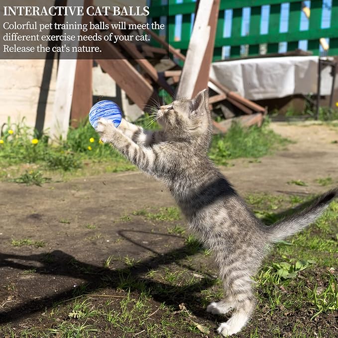 BLMHTWO 12PCS Rainbow Cat Toys, EVA Foam Balls 1.65inch Lightweight Colorful Interactive Pet Balls for Cats, Kittens, Puppy (6 Colors)-PawvioPets