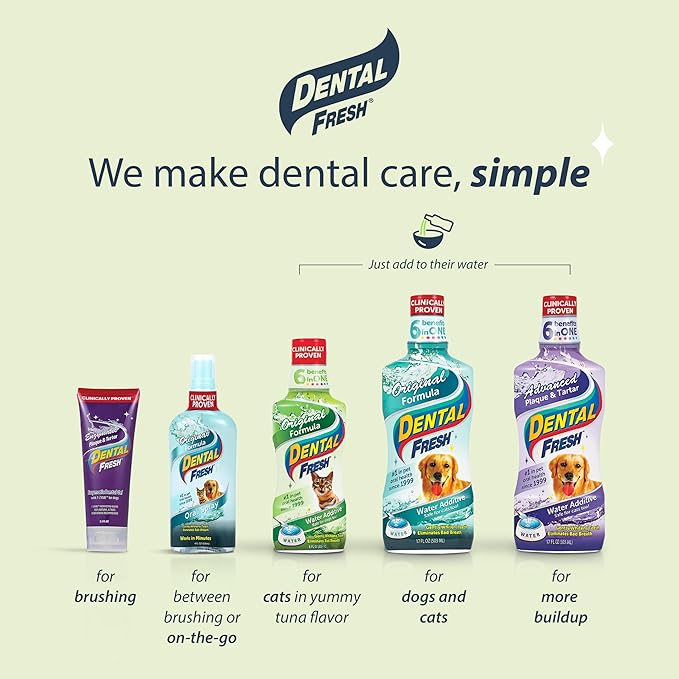 Dental Fresh Water Additive for Cats, Original Formula, 8 oz – Cat Breath Freshener – Products for Cats to Help Overall Cat Dental Health-PawvioPets