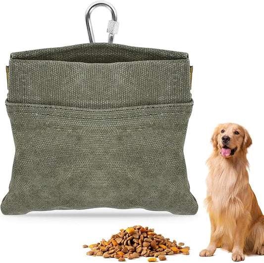 CONLI Dog Treat Pouch Portable Treat Pouches for Pet Training, Dog Training Treat Pouch with Carabiner, Auto Closing Pet Feed Snack Reward Pocket for Pet Travel or Outdoor Use-PawvioPets