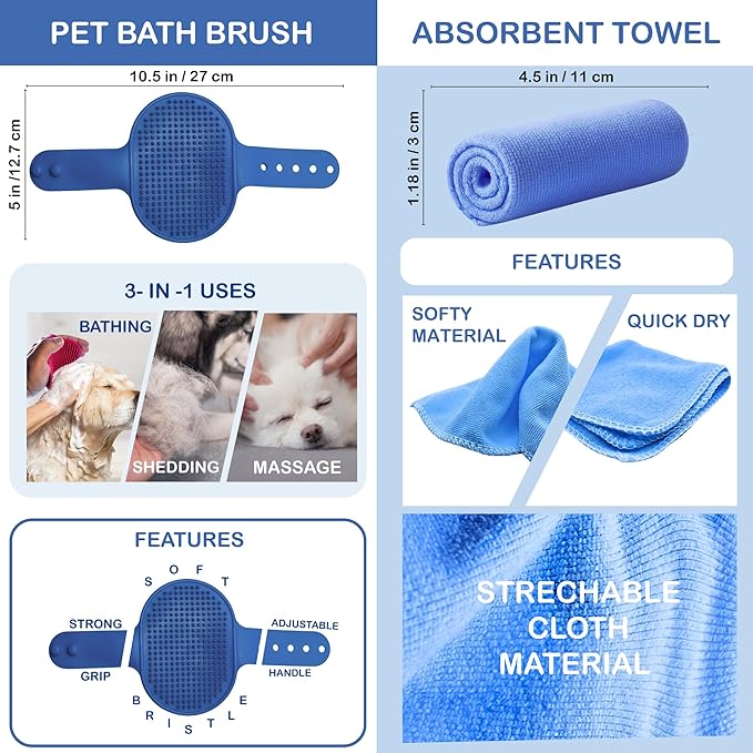 Dog Paw Cleaner for Small & Medium Dogs – Portable Paw Washer Cup with Soft Silicone Brush, Towel & Moisturizing Balm – Gently Cleans Muddy Paws After Walks (Blue, Medium)-PawvioPets