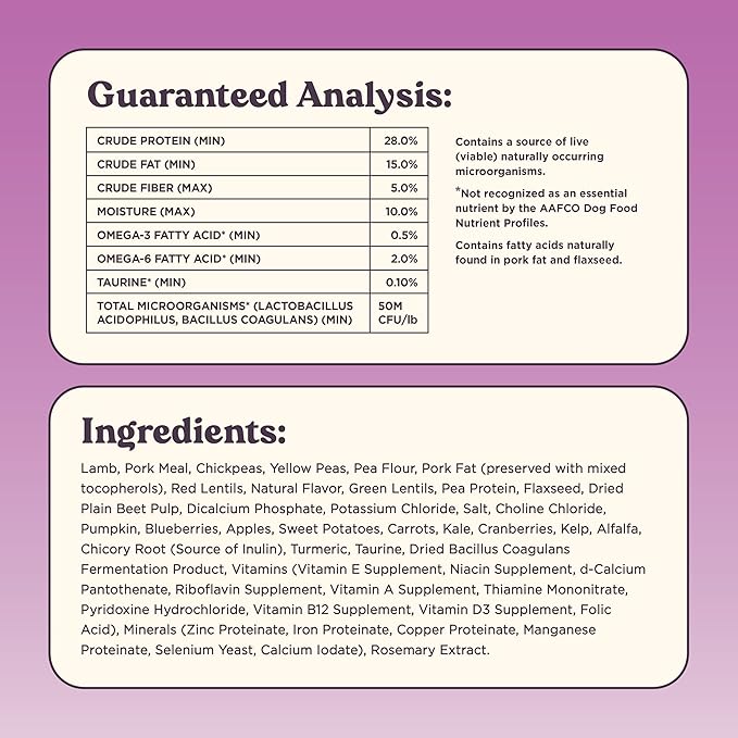 Brave Probiotic Dog Food Dry, Lamb, 4lb Bag, Allergy and Gut-Friendly Adult Kibble for Digestive Health with Grass-Fed Lamb, 20 Plant Based Superfoods, Poultry and Grain Free-PawvioPets