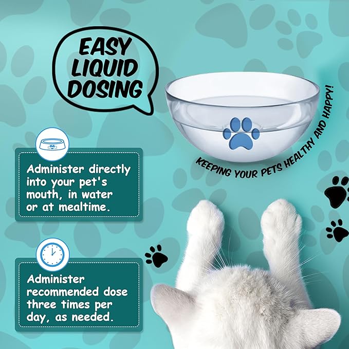 Digestive Care for Cats, Natural Constipation Relief for Cats and Kittens & Support for Diarrhea, Bloating, Bad Breath, Vomiting, Lack of Appetite, 60 Milliliters-PawvioPets