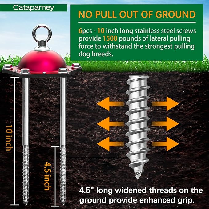 Dog Tie Out Cable and Stake for Yard,(up to 200lbs) 360°Swivel Dog Run Anchors- No Tangle,with 20FT Heavy Duty Tie Out Cable,Runner for Yard,Ideal for Outdoor Camping-PawvioPets