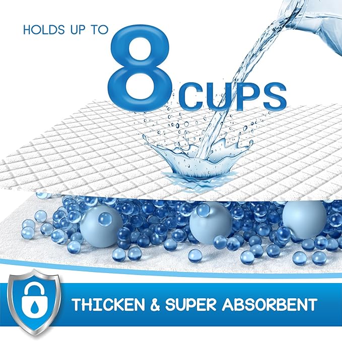 CROCI Puppy Pads 30x36in with Adhesive Tabs, Dog Pads Extra Large Super Absorbent Up to 8 Cups, Disposable (40 Counts)-PawvioPets