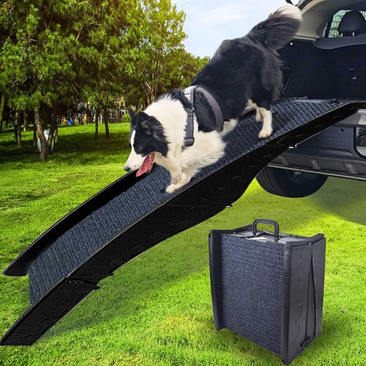 Dog Ramp for Car, Pet Ramp with Removable Non-Slip Pads for Large Small Medium Dog Cat, 60''x16'' Folding Pet Ramp to Get on Truck SUV Van Up to 150LBS, Car Ramp for Pets Outdoor Indoor-PawvioPets