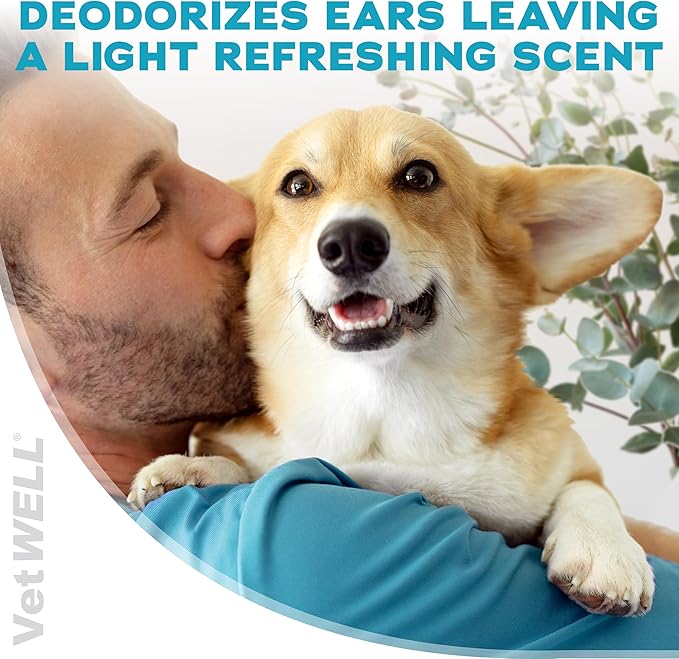 EarWELL by VetWELL Dog Ear Wipes - Otic Cleaning Wipes for Infections and Controlling Ear Odor in Pets - 100 Count-PawvioPets