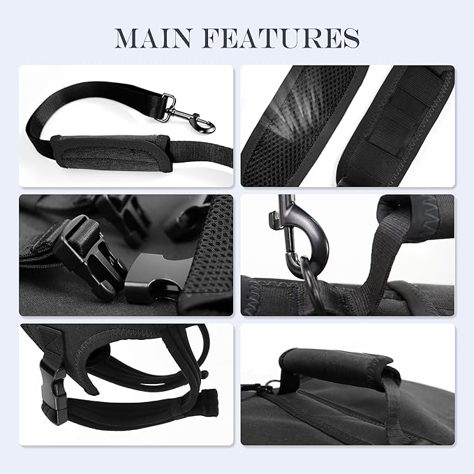 Dog Lift Harness, Full Body Dog Lift Harness, with Adjustable, Control Handle, for Senior Dogs, Post Surgery Recovery, Dogs with Joint Problems, Oxford Cloth L-PawvioPets