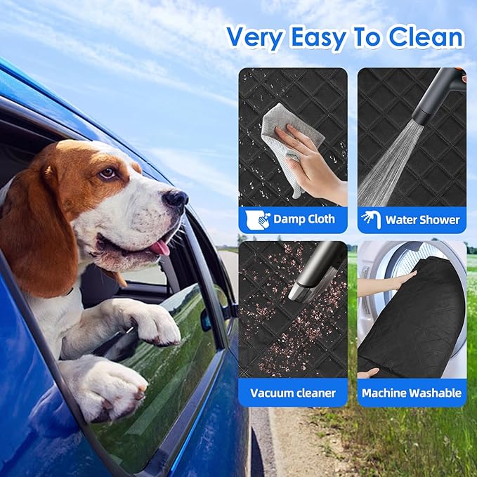 Back Seat Extender for Dogs with Hard Bottom/Large Space, Waterproof Dog Car Seat Cover Holds 400lbs, Sturdy Nonslip Pet Backseat Hammock for Cars/SUV-PawvioPets