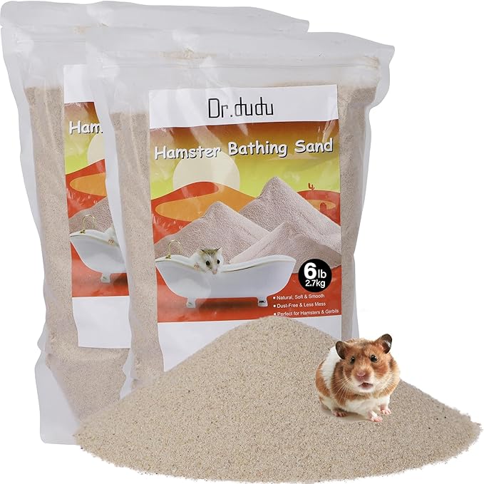 DR.DUDU Hamster Bath Sand, 12lb Dust Free Desert Sand or Potty Litter Sand for Hamster Chinchillas Gerbil Syrian Mice Small Animals (Beige)-PawvioPets