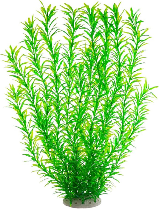 Aquarium Plastic Plants Large, Artificial Plastic Long Fish Tank Plants Decoration Ornaments Safe for All Fish 21 Inches Tall (J07 Green)-PawvioPets