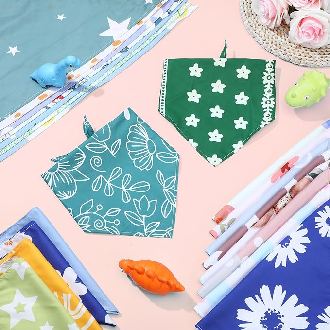 150 Pcs Dog Bandanas Bulk Pet Bibs Colorful Triangle Scarf Pet Bandanas for Medium Large Dogs Spring Summer Birthday Costume Decoration (Boho)-PawvioPets