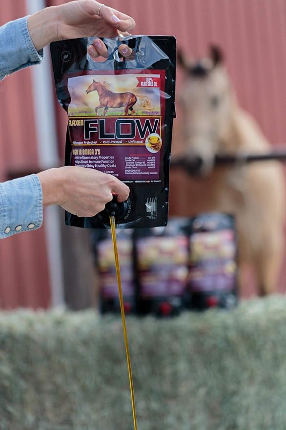 Flaxen Flow 3 L, 100% Flax Seed Oil for Horses, Rich in Omega-3 and Omega-6 Fatty Acids-PawvioPets