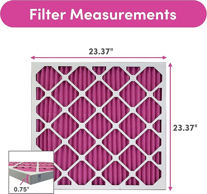 Colorfil 24x24x1 Air Filter (6-Pack) | Made in the USA | Color Changing | Remove Cat and Dog Odor | MERV 8 for Pet Hair Dander and Dust | 23.5"x23.5"x0.75" Exact Size-PawvioPets