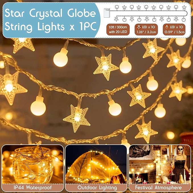 16" Dog& Cat Teepee Tent +20" Pet Cooling Mat +10ft Star String Light [2-Modes],Cotton Thicked Soft Comfort Anti-Slip Cushion (Used/Wash Separately), Small Pets Tents House Indoor or Outdoor-PawvioPets