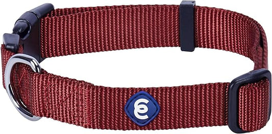 Blueberry Pet Essentials Large Dog Collar | Adjustable Nylon Dog Collar for Large Dogs | Fired Brick | Stylish Large Boy Dog Collar | Secure Puppy Collar | Dog Collars for Small Dogs & More-PawvioPets