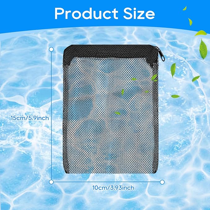 Aquarium Filter Media Bags for Aquarium with Zipper, Fine Mesh Bag Reusable Strong Polyester for Activated Carbon, Bio Filter Balls, Ceramic Rings, Filter Stones 10PCS 3.93" x 5.9"-PawvioPets