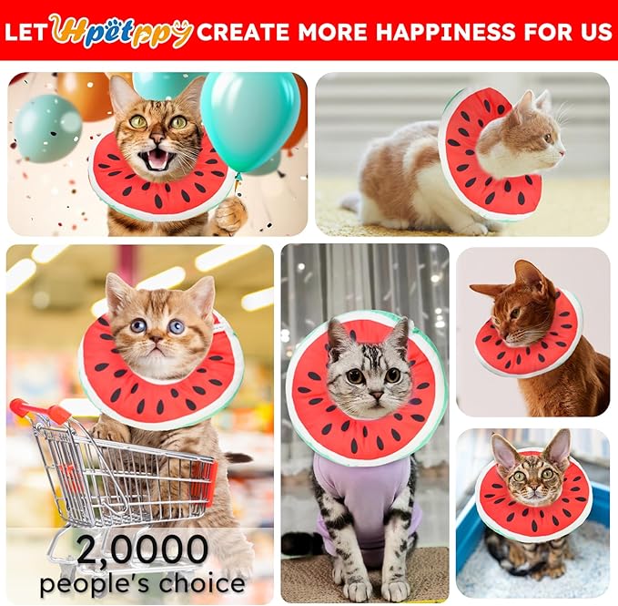 Cat Cone Collar Soft, Waterproof Cat Recovery Collar for Wound Healing Cute Donut Adjustable Kittens Cones to Stop Licking Comfortable Neck Elizabethan Collars for Cats Kittens After Surgery-PawvioPets