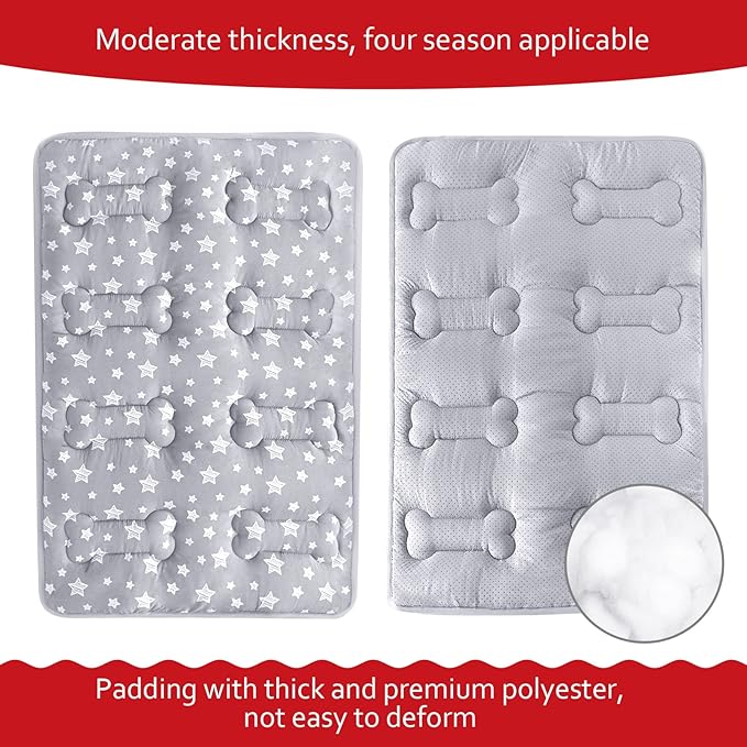 Dog Crate Mat (30" X 19"), Soft Dog Bed Mat with Cute Prints, Personalized Crate Pad, Anti-Slip Bottom, Machine Washable Kennel Pad-PawvioPets