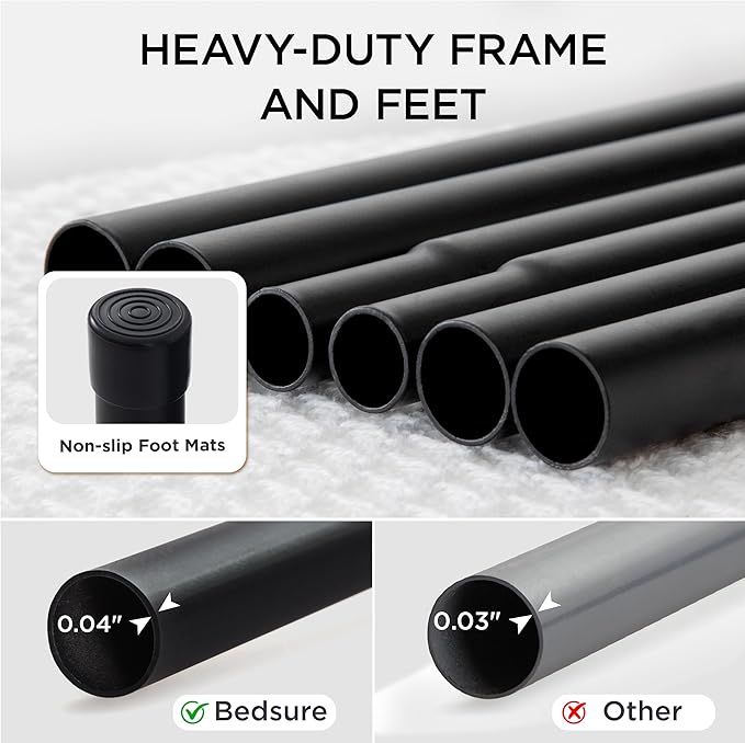 Bedsure Outdoor Elevated Dog Beds for Small Dogs, Portable Indoor & Outdoor Cooling Raised Cot Pet Hammock Bed with Skid-Resistant Feet, Frame with Breathable Mesh, Grey, 35 inches-PawvioPets