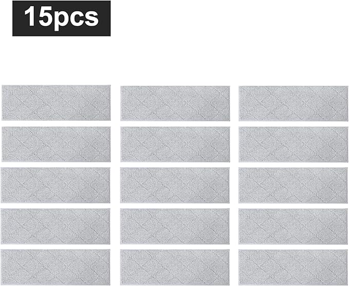 COSY HOMEER Edging Stair Treads Non-Slip Carpet Mat 28inX9in Indoor Stair Runners for Wooden Steps, Edging Stair Rugs for Kids and Dogs, 100% Polyester TPE Backing (15pc, Grey)-PawvioPets