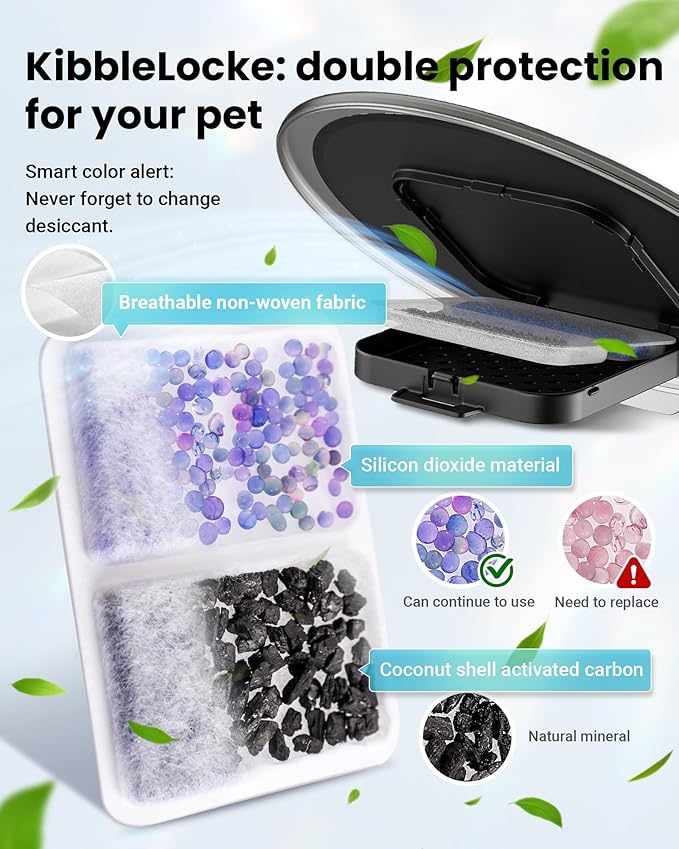 Automatic Cat Feeder for 3 Cats, 6L/25 Cups Smart WiFi Pet Feeder, Strong Anti-Jam System, Dual-Effect Desiccant Cat Food Dispenser, with 10S Voice Recorder for Cats and Small Dog(Black)-PawvioPets