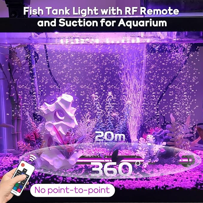 Bubbler Aquarium Fish Tank Decor: Submersible Aquarium Lighting with Oxygen Boost for Fish Lovers - Waterproof RGB Light Bar Bubble Wall for 30-35 Inch Saltwater Freshwater Fishes Tanks-PawvioPets