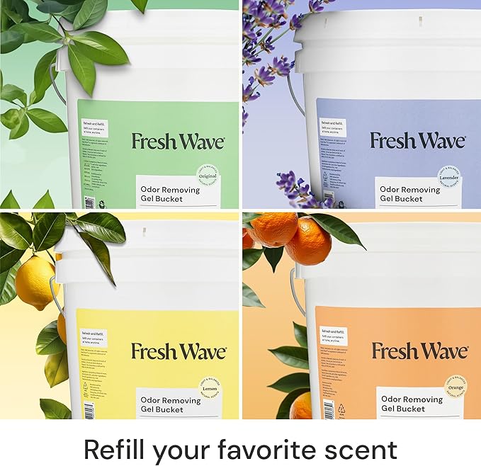 Fresh Wave Odor Removing Gel Bucket, 15.5 lb. (248 oz.), Original Scent Refill - Odor Absorbers for Home, Safer Odor Relief, Natural Plant-Based Odor Eliminator, For Cooking, Trash & Pets-PawvioPets