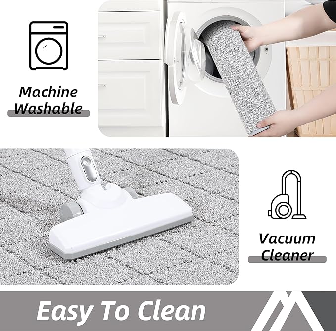 COSY HOMEER Edging Stair Treads Non-Slip Corner Indoor Stair Runners for Wooden Steps,Landing Slip Resistant Stair Rugs Mat for Kids and Dogs,100% Polyester TPE Backing,Grey,30x30 inch-PawvioPets