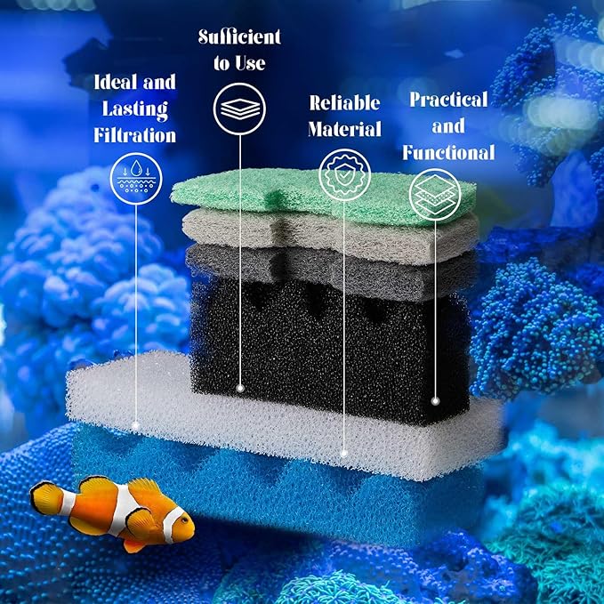 32 Pcs Aquarium Replacement Maintenance Kit Compatible with Fluval 206/207 Filter Media Including Biological Sponge, Ammonia/Phosphate/Nitrite Remover Pad, Aquarium Towel, Grease-PawvioPets