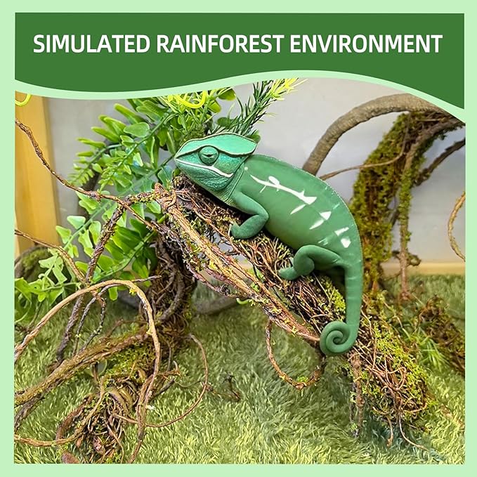 BNOSDM Reptile Vines,Bendable Jungle Climbing Vine,Terrarium Plants Artificial Decor,Tank Decorations Accessories for Bearded Dragons Chameleons Snakes Lizards Hermit Crabs-PawvioPets
