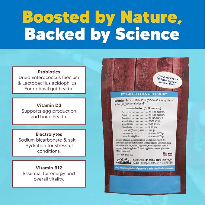 Equerry's Flock PRO Chick Boost Probiotic - Probiotics, Vitamins, Minerals and Electrolytes for Chickens | Chicken Vitamins and Supplements for All Poultry - 8oz-PawvioPets