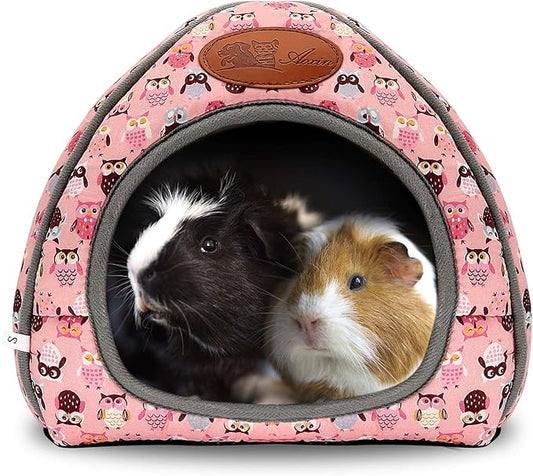 BWOGUE Guinea Pig House Bed Cozy Hamster Cave Large Hideout for Dwarf Rabbits Hedgehog Bearded Dragon Winter Nest Hamster Cage Accessories-PawvioPets