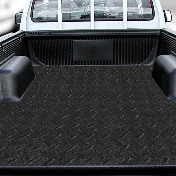 Boshen 7.5Ft x 17Ft Rubber Flooring Mats 2.9mm Thickened Diamond Plate Flooring Roll 127.5sqft Garage Floor Mats Non-Slip Floor Protector Mat for Garage Warehouse Gym Basement-Black-PawvioPets