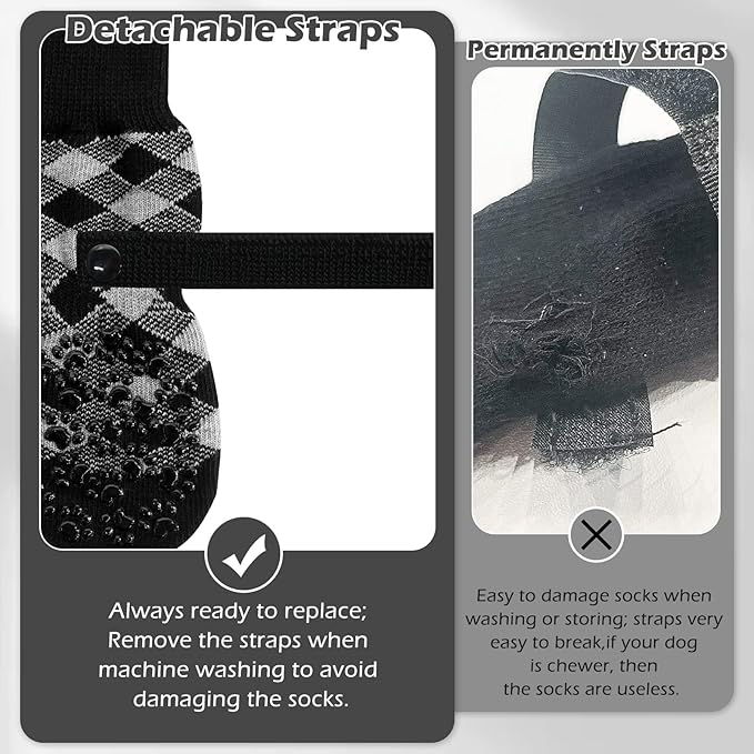 EXPAWLORER Anti Slip Dog Socks to Prevent Licking Paws, Dog Shoes for Hot Pavement, Dog Booties for Small Medium Large Senior Dogs, Traction Control Dog Boots & Paw Protectors for Hardwood Floors-PawvioPets