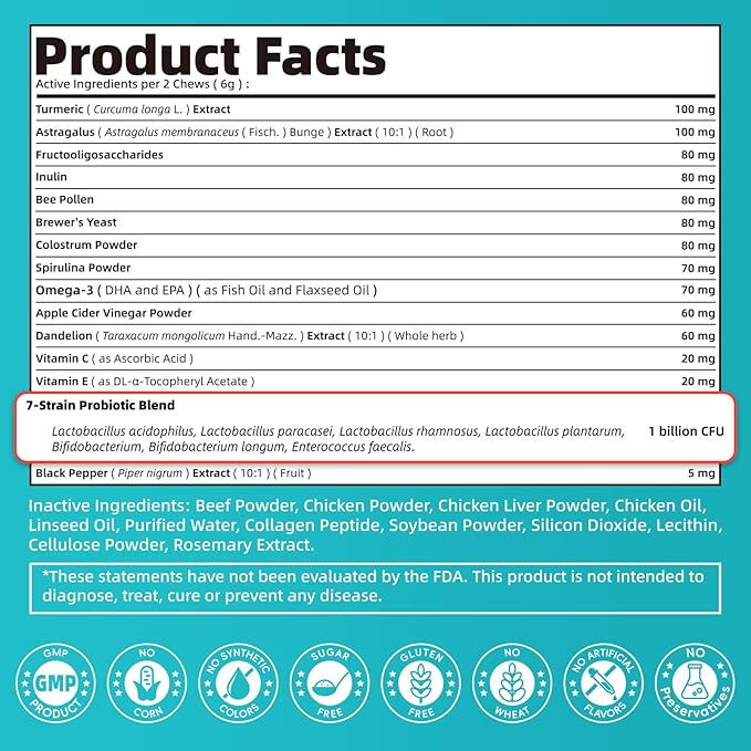 Dog Skin & Allergy Chews - Dog Probiotics for Sensitive Skin Health Support - Allergy Relief - Support Seasonal Allergies, Immune & Gut & Digestive Health Supplement - Beef Flavor - 90 Count-PawvioPets