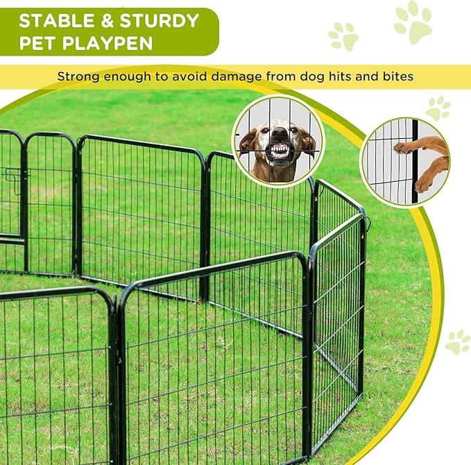 BestPet | Dog Playpen | 24 Inch, 6 Panels | Heavy Duty Metal Pet Exercise Pen | Indoor Outdoor Fence Panels | Rust-Resistant, Removable, Tool-Free Setup | Anti-Skid, Expandable Design-PawvioPets