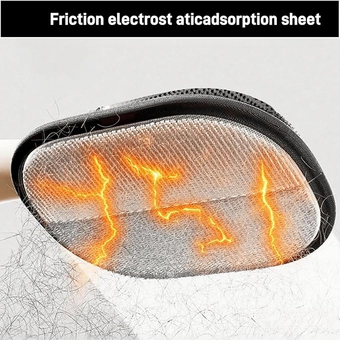 2Pcs Pet Hair Removal Gloves for Dogs and Cats, 2025 Upgraded Electrostatic Magic Hair Remover Glove,Reusable for Couch, Car Seat, Clothing, Carpet, Furniture & Bed Sheets(Black)-PawvioPets