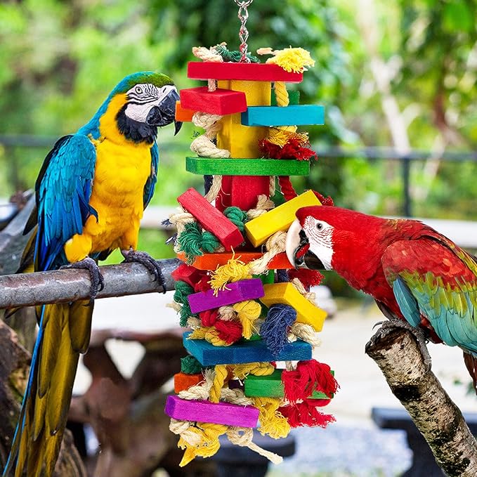 Extra Large Bird Parrot Toys for Macaws, African Grey, Amazon Parrots Bird Gifts-PawvioPets