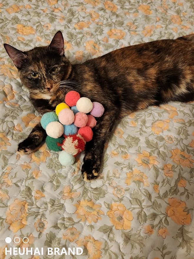 80-Pack Cat Toy Balls 10 Assorted Colors 1.25 Inch Diameter Suitable for All Cat Sizes (Cat Toys Value Pack)-PawvioPets