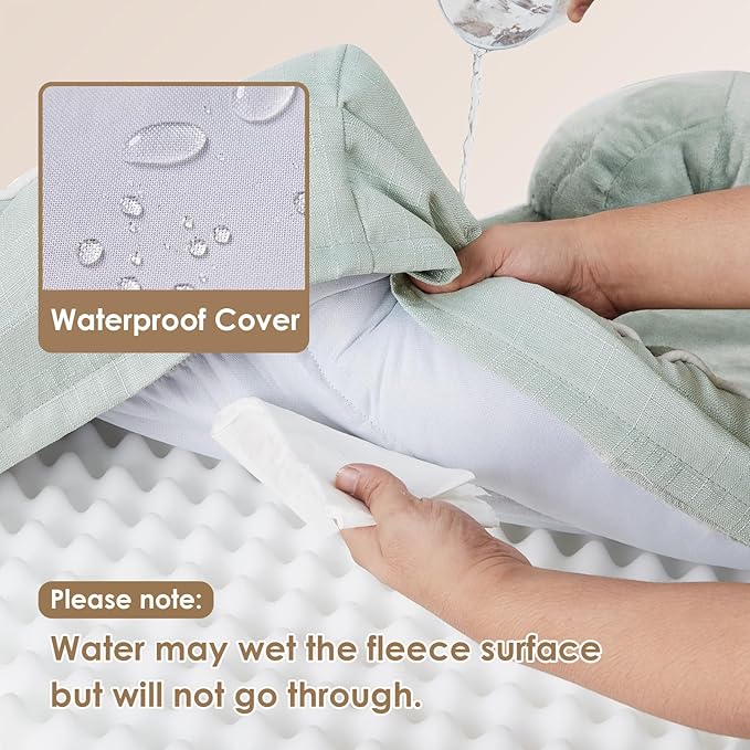 EHEYCIGA Orthopedic Dog Bed for Small Dogs, Waterproof Memory Foam Small Dog Beds with Sides, Non-Slip Bottom and Egg-Crate Foam Medium Pet Couch Bed with Washable Removable Cover, Sage Green-PawvioPets