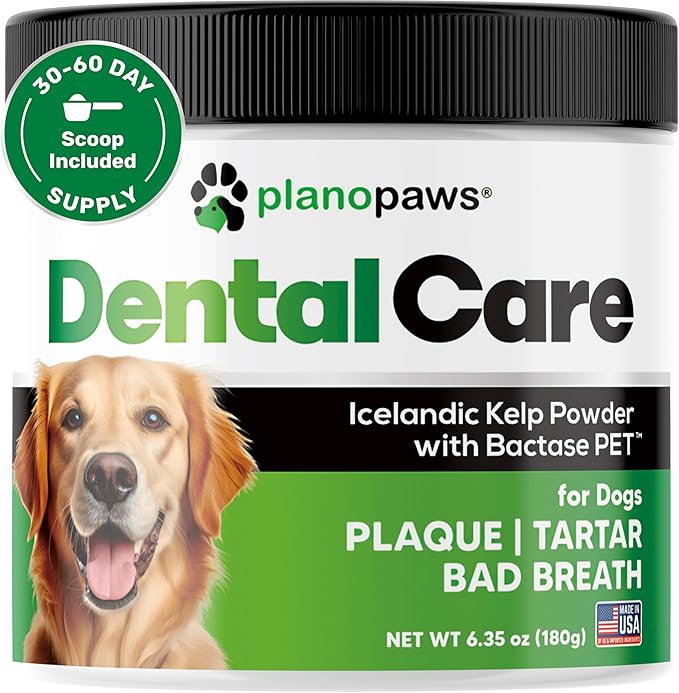 Dog Teeth Cleaning Powder - Plaque and Tartar Remover - Dental Powder with Bactase PET - Breath Freshener for Overall Dental Care - Supports Mouth, Teeth, and Gum Health for All Ages and Sizes-PawvioPets
