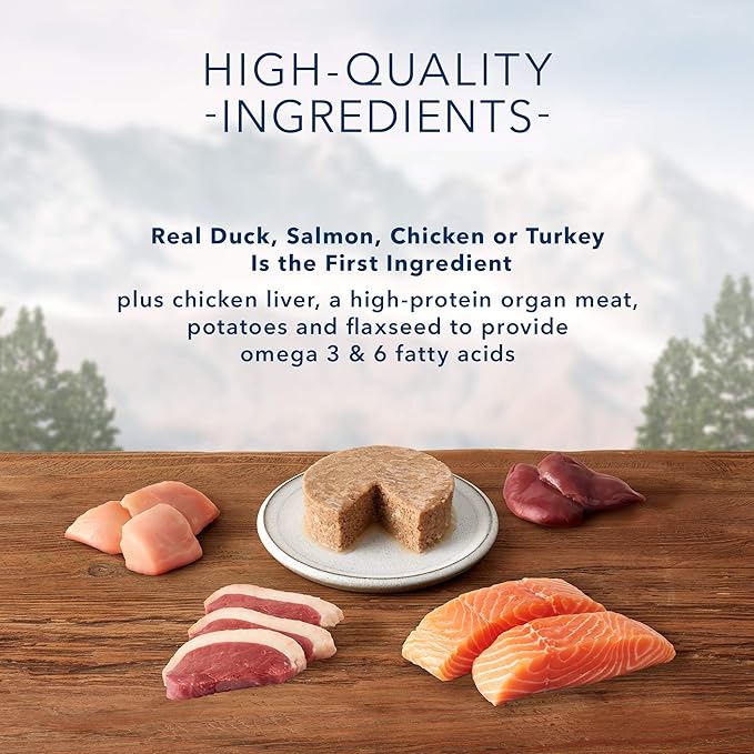 Blue Buffalo Wilderness High Protein Grain Free, Natural Adult Pate Wet Cat Food Variety Pack, Chicken, Salmon, Duck, and Turkey, 3-oz Can, 24 Count-PawvioPets