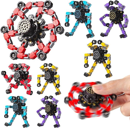 Fidget Spinners 8 Pcs for Kids and Adults Stress Relief Sensory Toys for Boys and Girls Fingertip Gyros Party Favors Sensory Fidget Toys Stocking Stuffers Bulk Gifts Trasransformable-PawvioPets