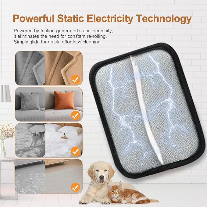 4 Pack Electrostatic Pet Hair Removal Gloves, Reusable Washable Dog & Cat Hair Remover Gloves for Furniture, Carpet, Car Seats, Effortless Cleaning-PawvioPets
