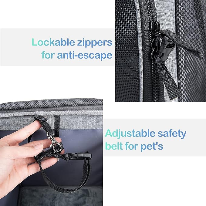 Dog Bike Basket Carrier, Pet Bicycle Front Carrier Backpack for Bike Riding Foldable Removable, Reflective Strips, 2 Side Storage Pockets, Pet Travel Bag for Cats Small Dogs-PawvioPets