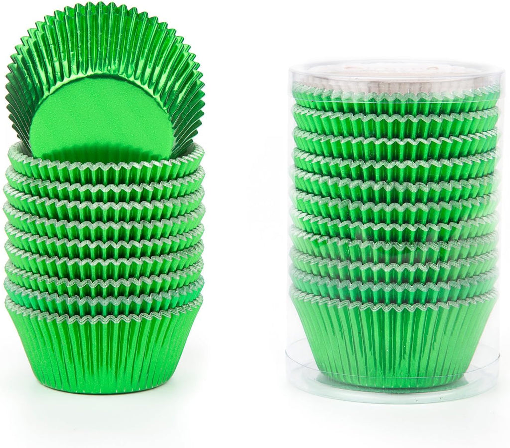 Gifbera Green Foil Standard Cupcake Liners Muffin Cups for Baking Holiday Party, 200-Count
