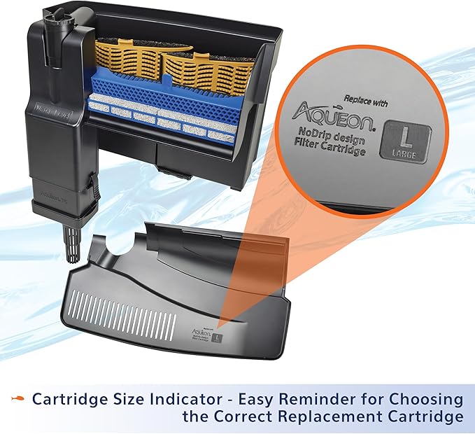 Aqueon Aquarium Fish Tank SmartClean Power Filter with EcoRenew Filter Cartridge, 50-90 Gallons-PawvioPets